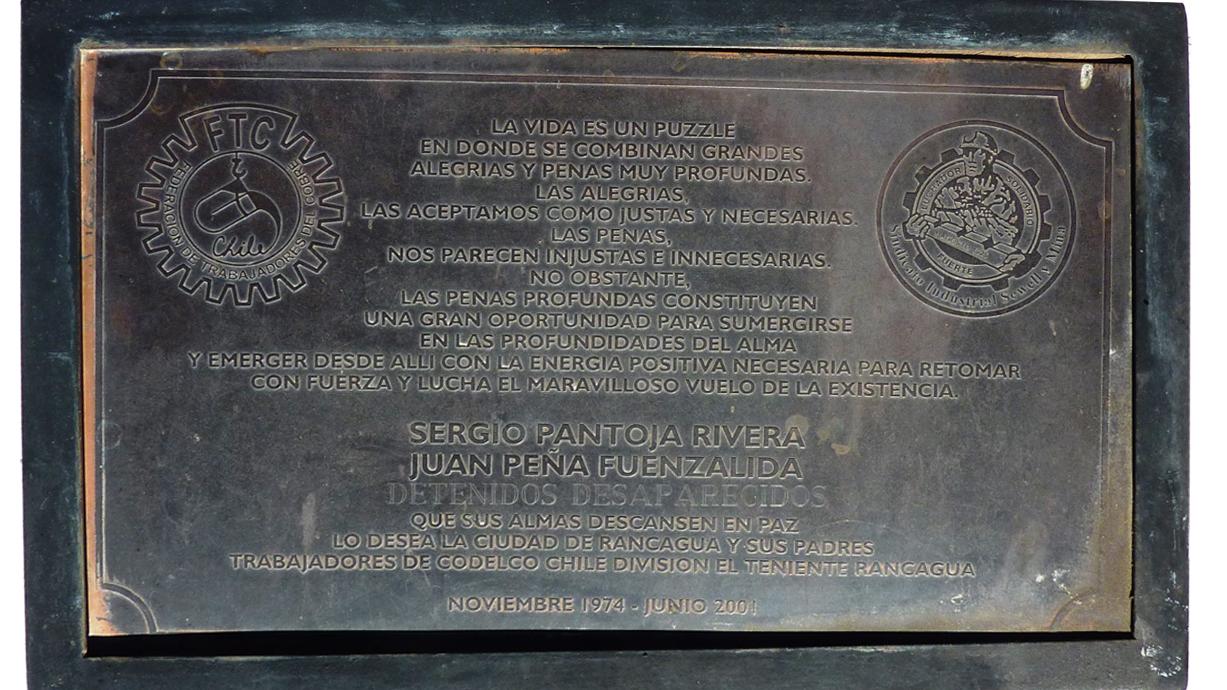 Imagen del monumento Sergio Pantoja-Juan Peña Fuenzalida Detenidos Desaparecidos