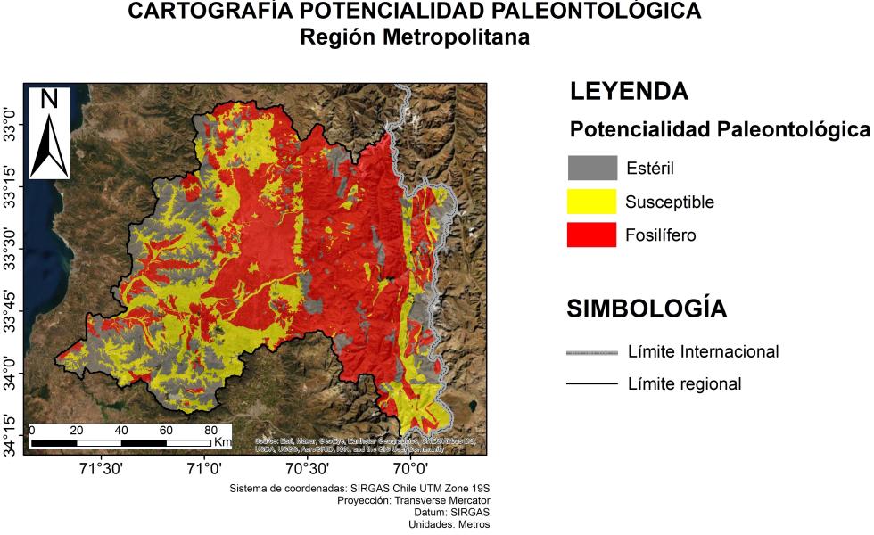 Imagen de CMN revela el potencial paleontológico de la Región Metropolitana: 49% del territorio podría contener fósiles incluso desde el Jurásico