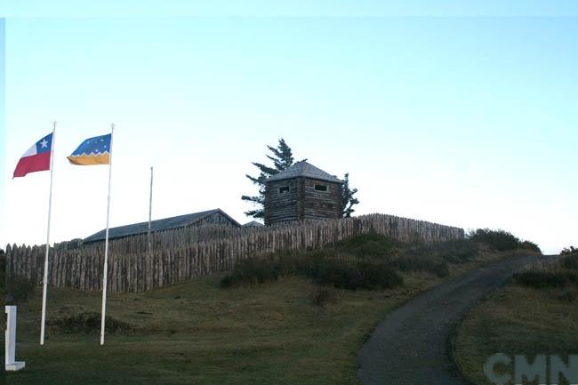 Imagen del monumento Fuerte Bulnes y toda la península denominada Punta Santa Ana