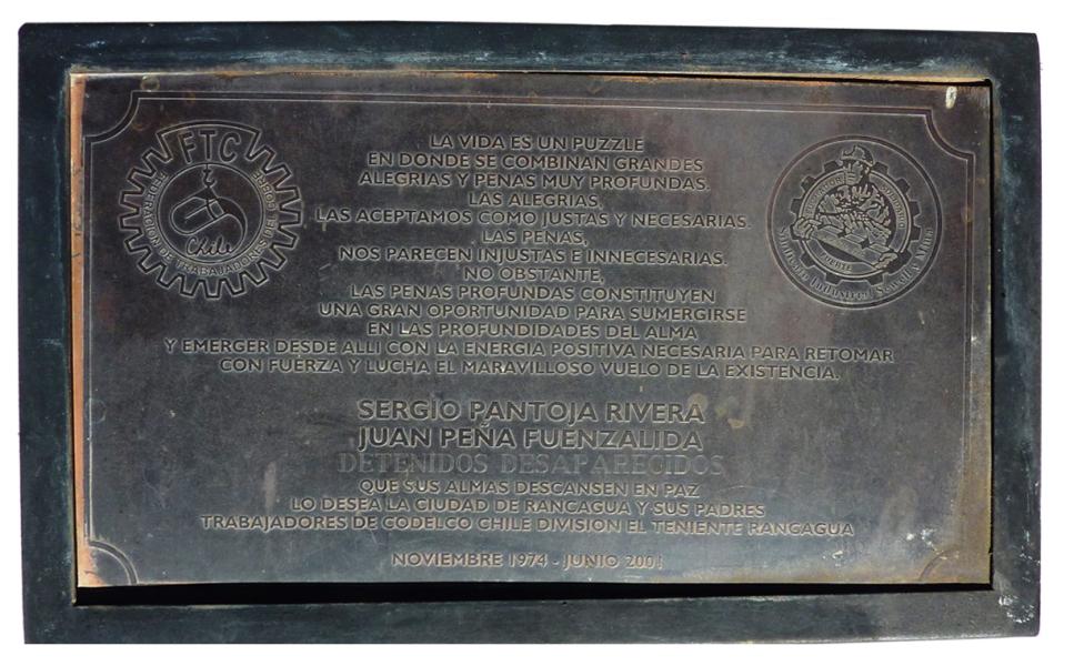 Imagen del monumento Sergio Pantoja-Juan Peña Fuenzalida Detenidos Desaparecidos