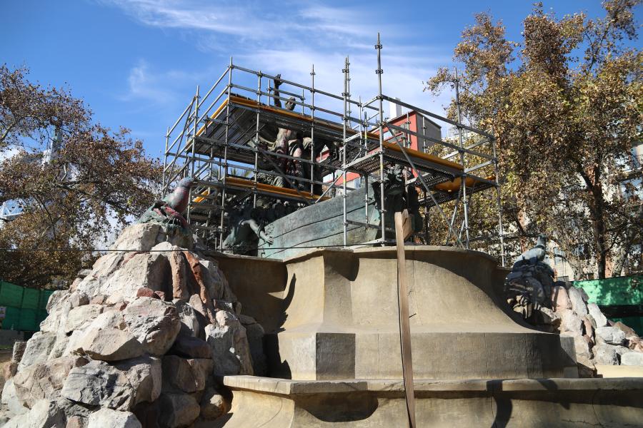 Imagen de Trabajos de restauración del monumento Fuente Alemana presenta 30% de avance