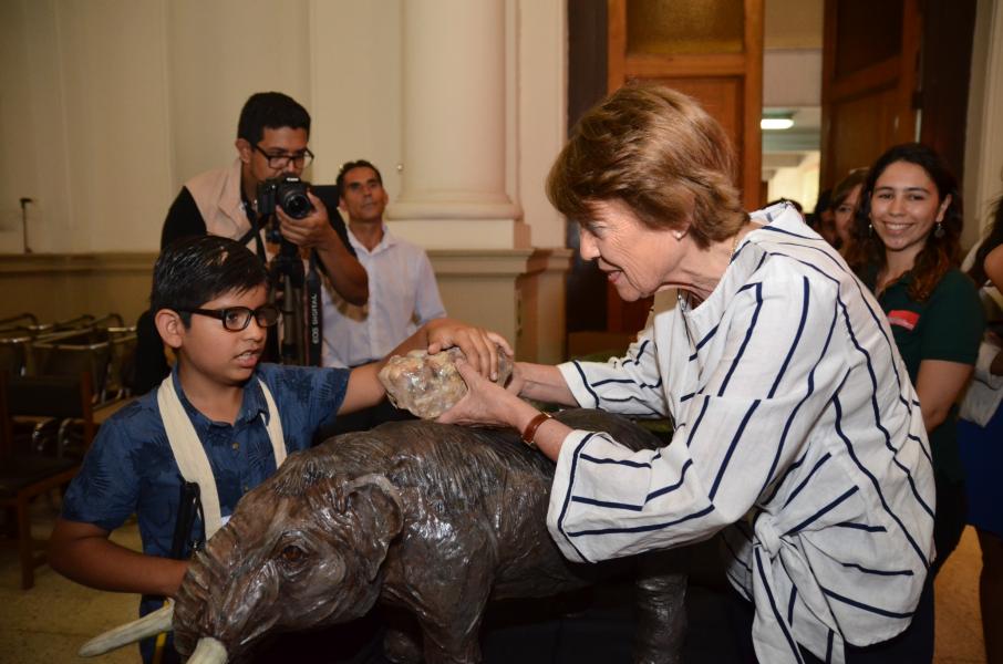 Imagen de En Día Mundial del Braille Ministra Valdés lanzó libro sobre fauna prehistórica para personas con discapacidad visual